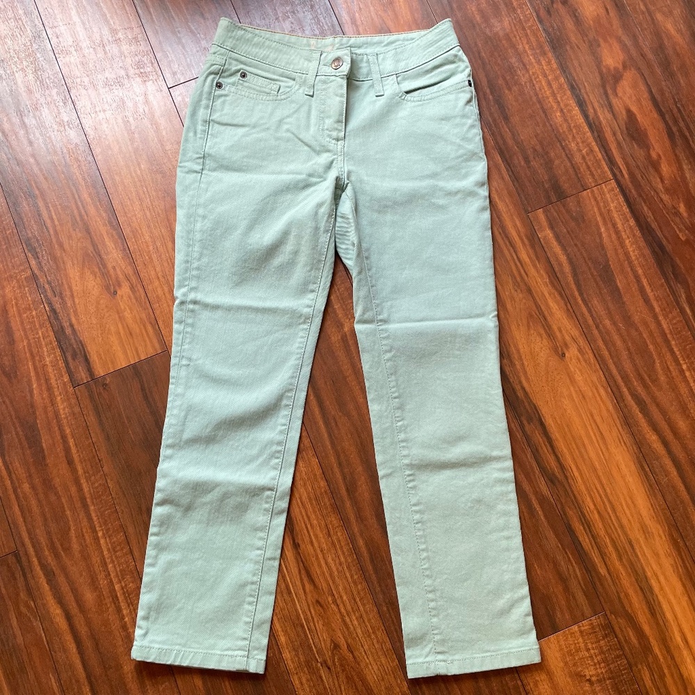 Boden Cropped Ankle Jeans Green cotton 'Quail Egg' 2P
